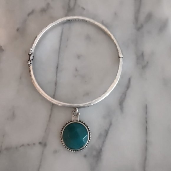 Lucky Brand Bracelet, Silver Bangle with Charm - Picture 3 of 6